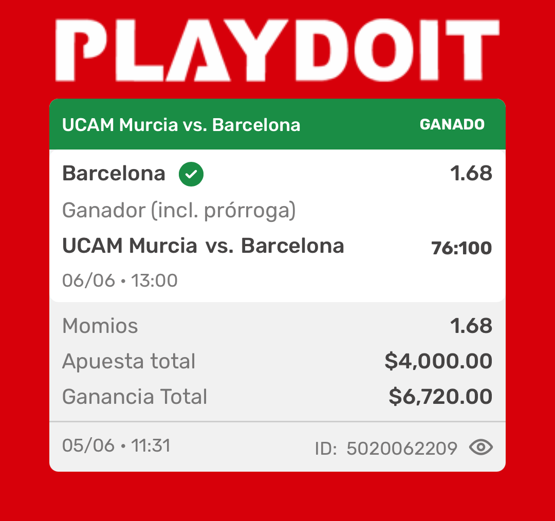 Ticket ganado — Básquetbol, Simple, 5 Jun
